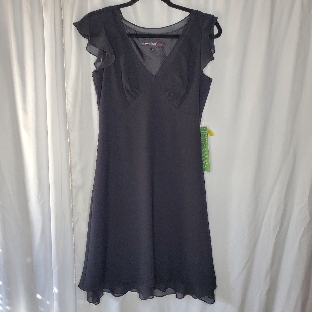 Dawn Joy Evening Chiffon Flutter Sleeve Dress Size 6 NWT